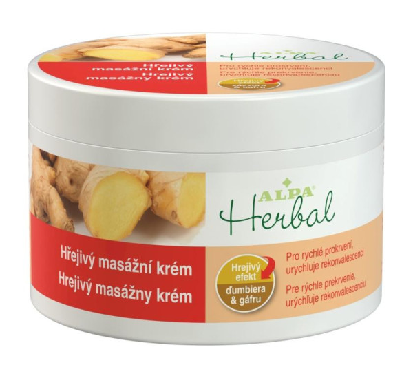 Alpa Herbal Krém masážny Hrejivý 250 ml