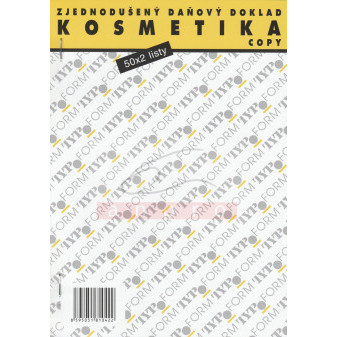 KOSMETIKA Zjednodušený daňový doklad - písací blok 50 x 2 listy
