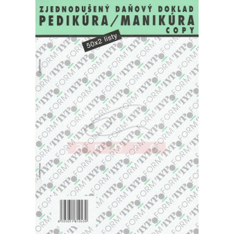 Pedikúra/Manikúra Zjednodušený daňový doklad -písací blok 50 x 2 listy
