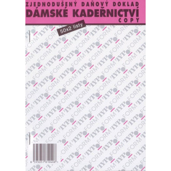 Zjednodušený daňový doklad pre dámske kaderníctvo - podložka na písanie 50x2 listy