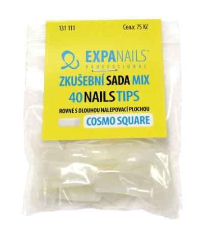 Expa Nails Nechtové tipy Cosmo Square rovné Skúšobná sada 40ks