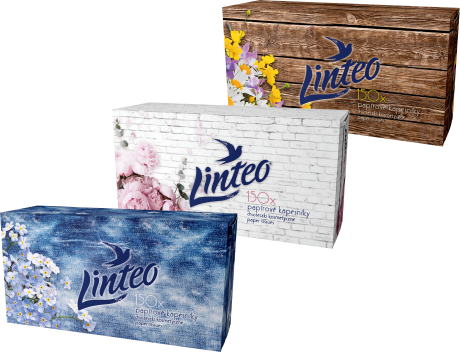Linteo Biele papierové vreckovky 2 vrstvy 150ks