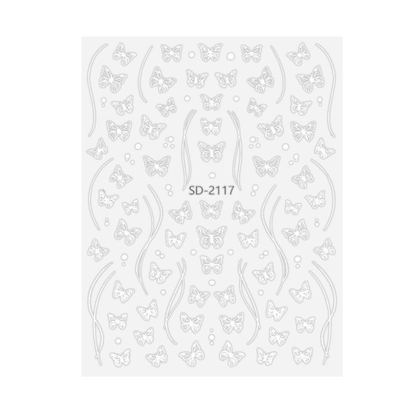 Samolepiace obtlačky Butterfly white SD-2117