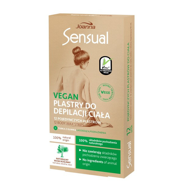 Joanna Sensual VEGAN depilačné náplasti na telo 12ks