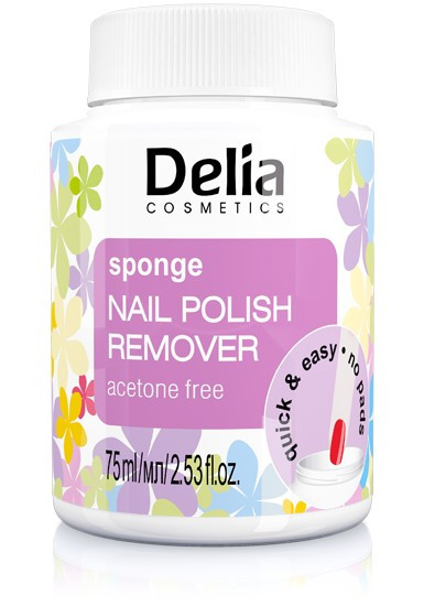 Delia Cosmetic Odlakovač na nechty bez acetónu s hubkou 75 ml