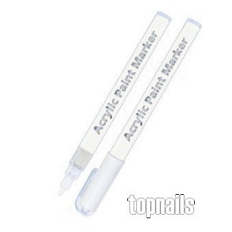 Topnails Zdobiace akrylové pero 3ml biele